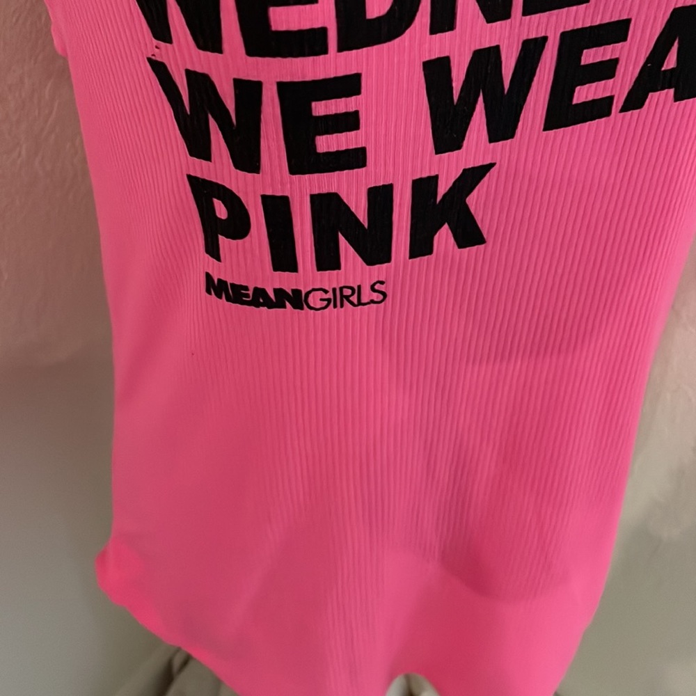 Mean Girls Hot Pink Ribbed Tank Top Size Medium - Picture 2 of 6